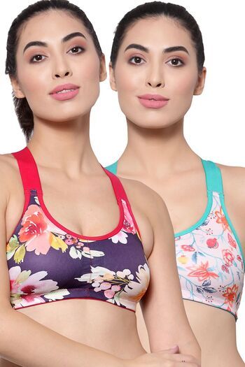 Buy Inner Sense Organic Cotton Bamboo Sports Bra (Pack of 2) - Multicolor
